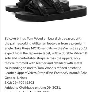Suicoke Black Moto Sandals for Men